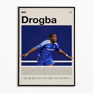 Didier Drogba Poster, Chelsea Poster, Sports Poster, Soccer Gifts, Football Poster, Sports Bedroom Posters, Soccer Wall Art