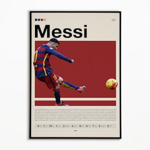 Lionel Messi Poster, Barcelona Football Poster, Sports Poster, Soccer Gifts, Football Poster, Sports Bedroom Posters, Soccer Wall Art