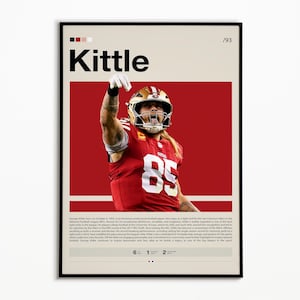 George Kittle Poster, San Francisco 49ers Druck, NFL Poster, Sport Poster, NFL Fans, Football Poster, NFL Wandkunst, Sport Schlafzimmer Poster