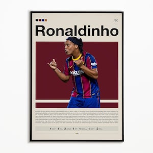Ronaldinho Poster, Barcelona Football Poster, Sports Poster, Soccer Gifts, Football Poster, Sports Bedroom Posters, Soccer Wall Art