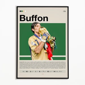 Gianluigi Buffon Poster, Italian Footballer, Soccer Gifts, Sports Poster, Football Player Poster, Soccer Wall Art, Sports Bedroom Posters
