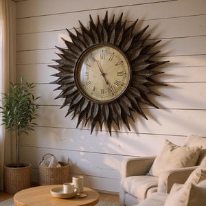 Wall Clock, Antique Big Wall clock Handcrafted, Metal wall clock, Housewarming Gift, gift Home Decor clocks for wall