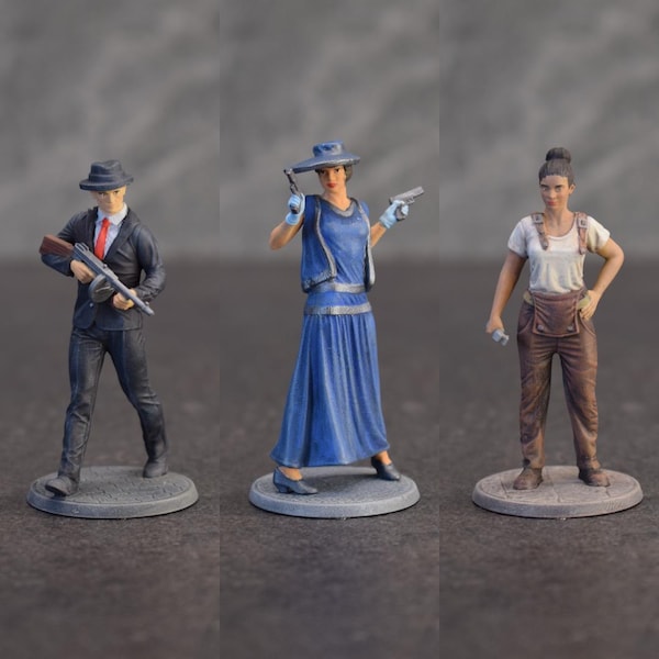 Miniaturas de Arkham Horror – Todos los investigadores (68 piezas) – Figuras de jugador pintadas a mano – Piezas de juego con temática de Lovecraft