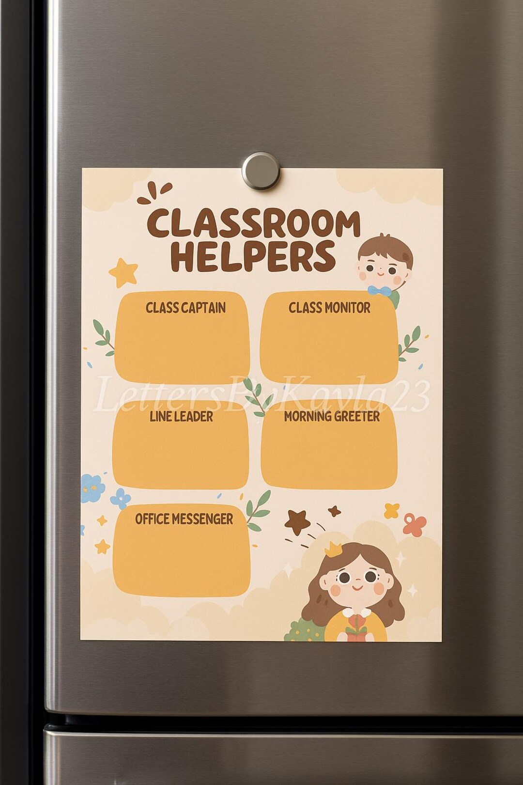 Printable Classroom Helper Chart | Editable Teacher Resource (canva ...