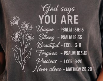 Gott sagt, du bist SVG | Christian Affirmation Bibel Vers Cricut Cut Datei | Glaube religiöses Shirt Design Sublimation PNG Boho Kreuz