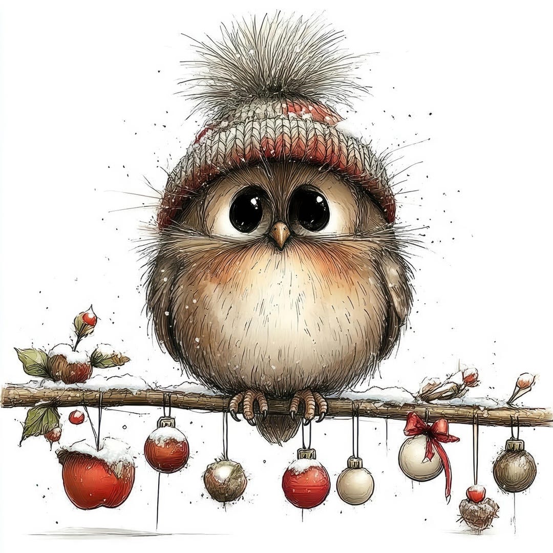 Christmas Bird Clipart Bundle – 29 JPG Cute Watercolor Winter Bird ...