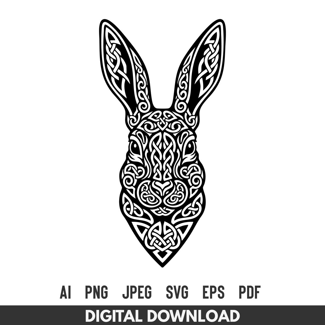 Celtic Rabbit SVG Cut File for Cricut Silhouette - Etsy