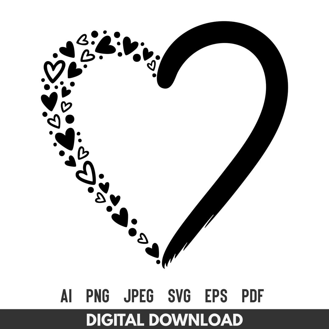 Valentine Heart SVG – Love Heart Cut File for Cricut Silhouette - Etsy
