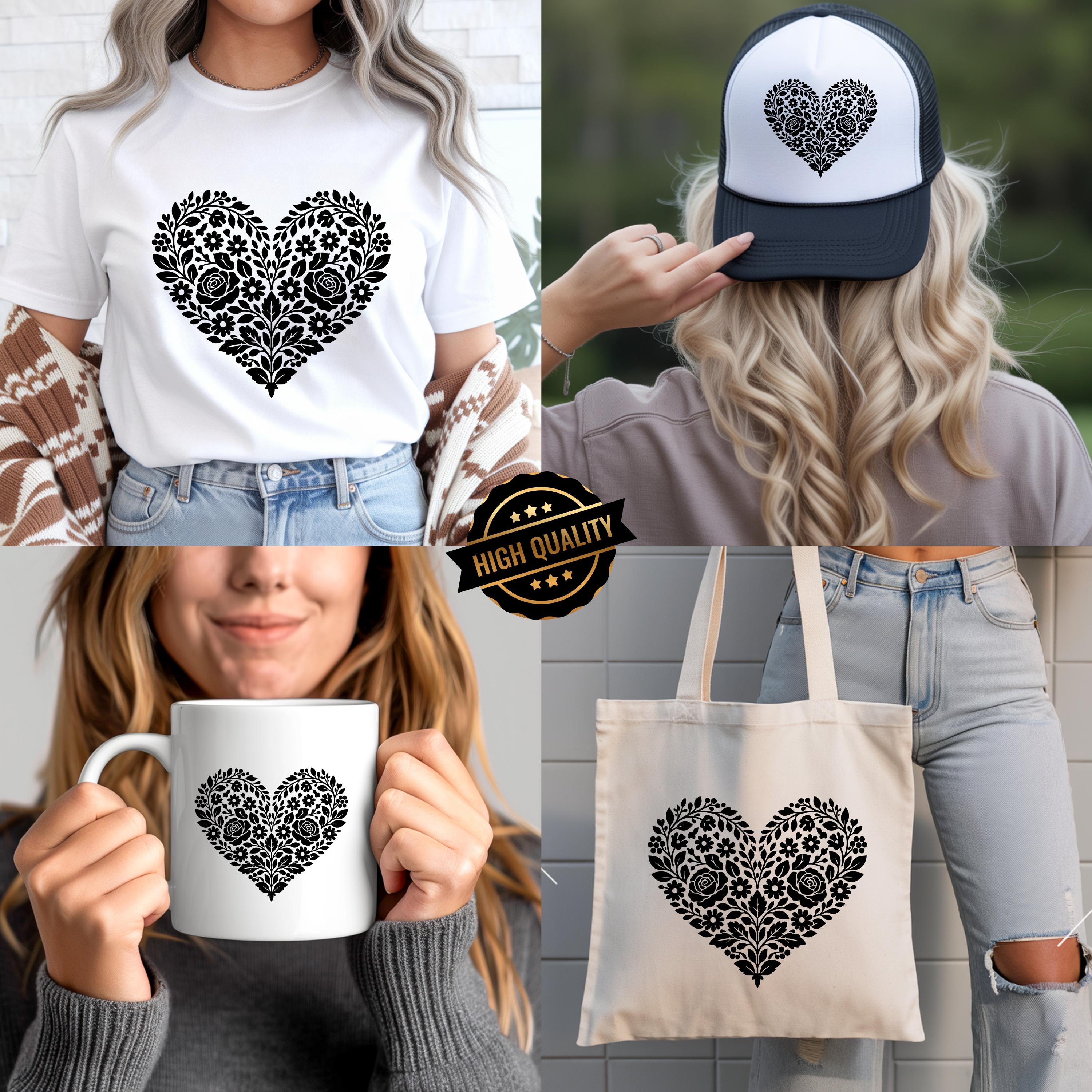 Floral Heart SVG – Wildflower Cut File for Cricut Silhouette - Etsy