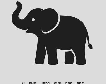 Elephant Silhouette SVG Minimal Elephant Design – Cut File for Cricut & Silhouette