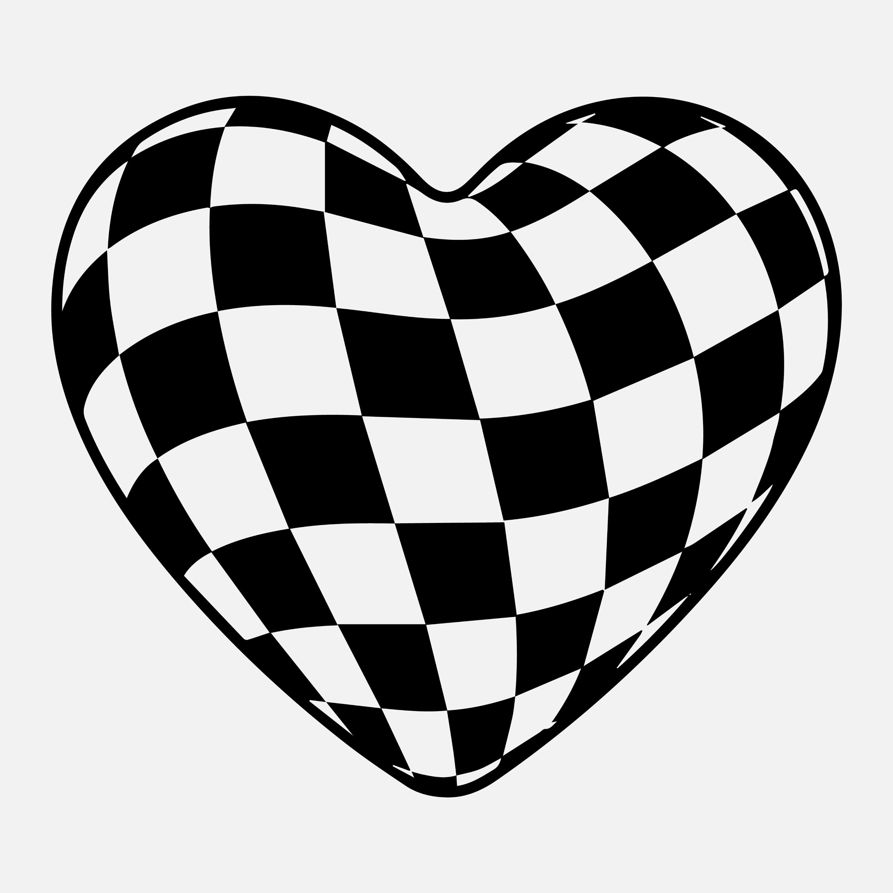 Checkered Heart Svg Png: Racing Checkerboard Love Heart Cut File for ...
