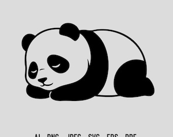 Sleeping Panda SVG Cute Animal Cut File for Cricut and Silhouette