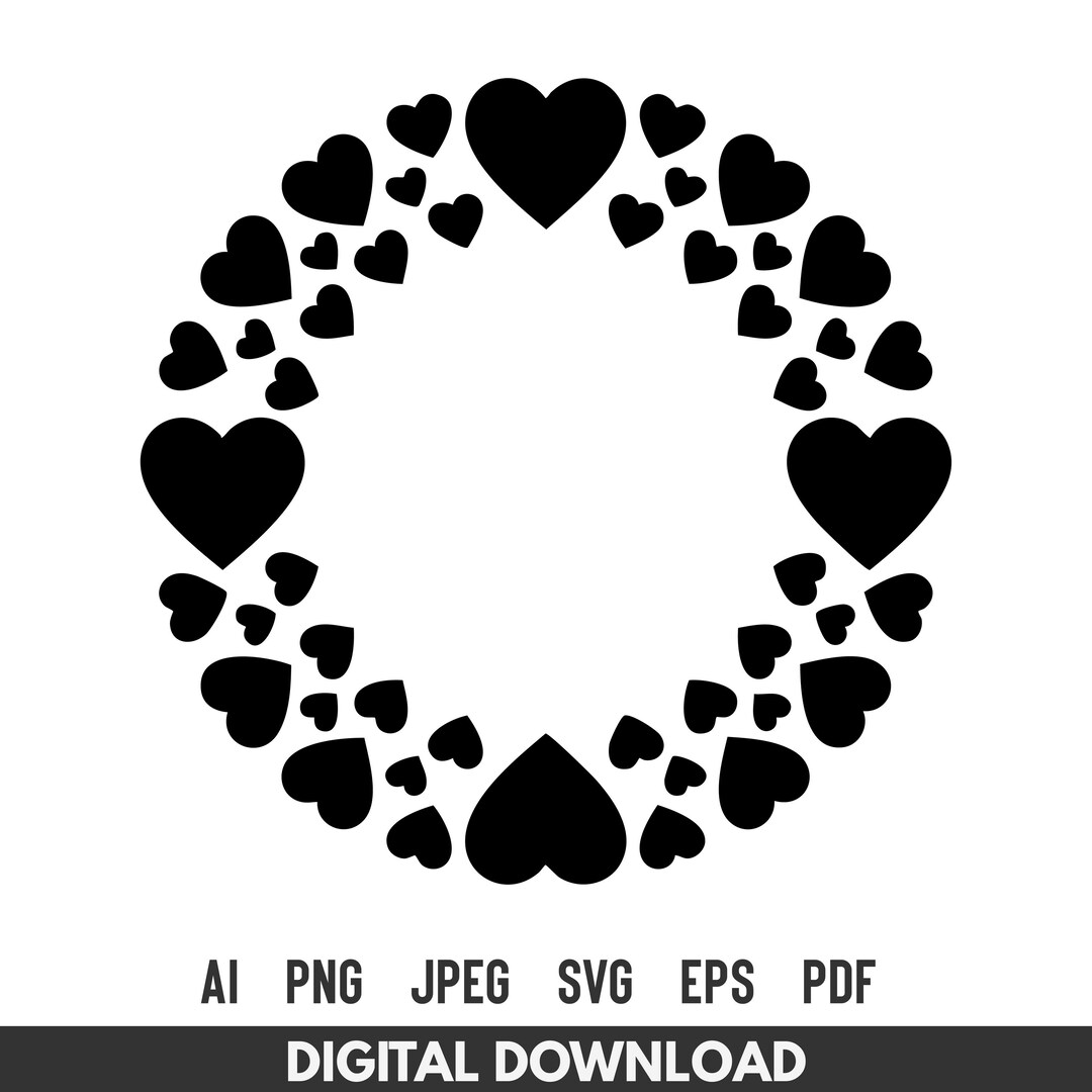 Heart Frame SVG: Valentine Cut File for Cricut Silhouette - Etsy