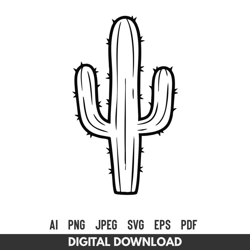 Cactus Silhouette SVG Cut File | Design for Cricut & Silhouette - Etsy