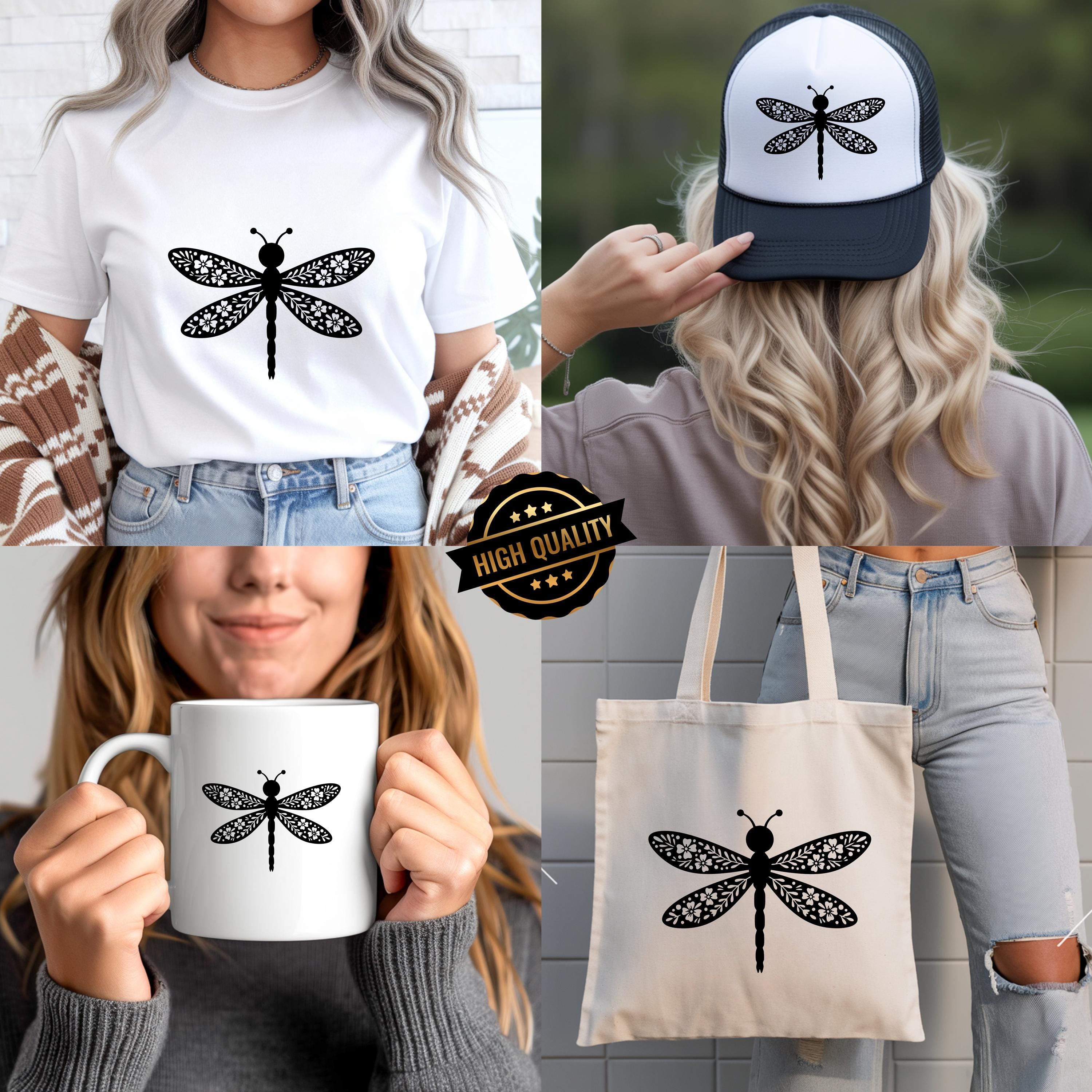 Floral Dragonfly SVG – Boho Insect Cut File for Cricut Silhouette - Etsy