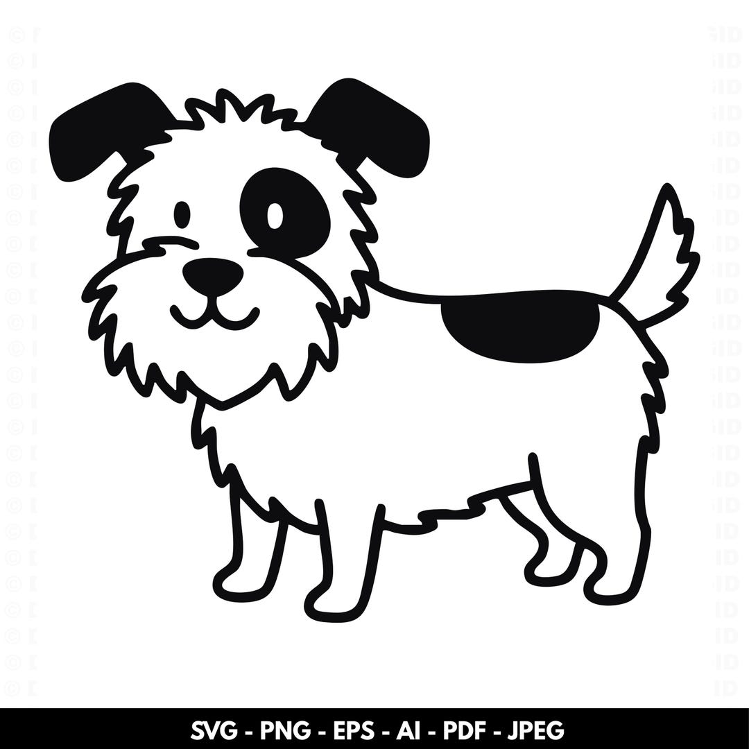 Cute Dog SVG PNG | Puppy Line Art Cut File for Cricut Silhouette - Etsy