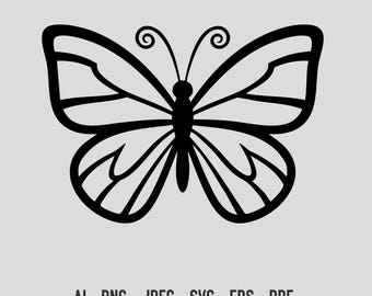 Fichier de coupe contour minimal SVG papillon une seule ligne pour Cricut et Silhouette