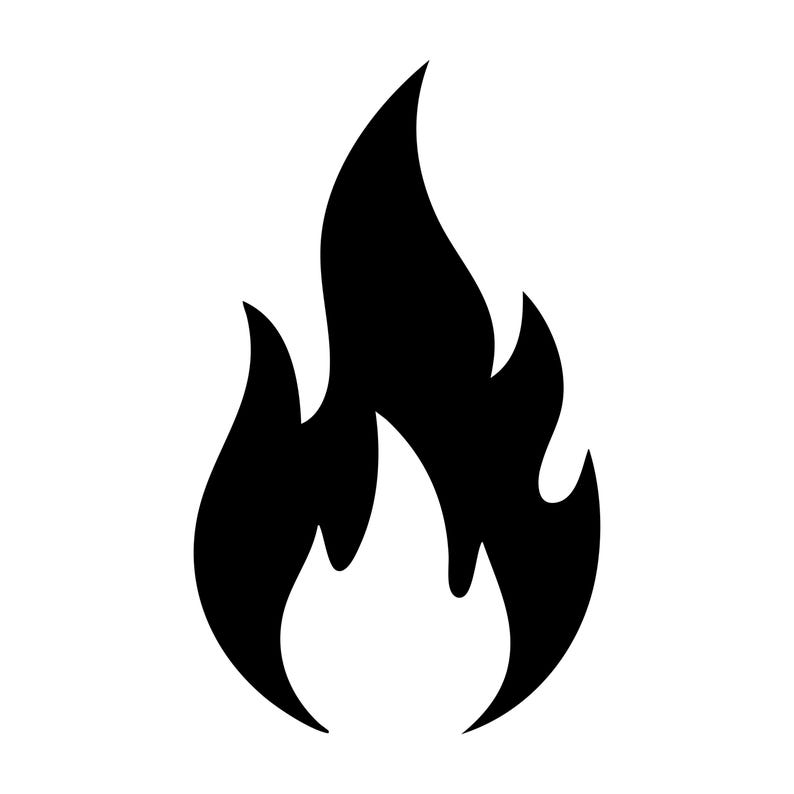 Single Flame SVG PNG | Minimal Fire Silhouette Cut File for Cricut ...