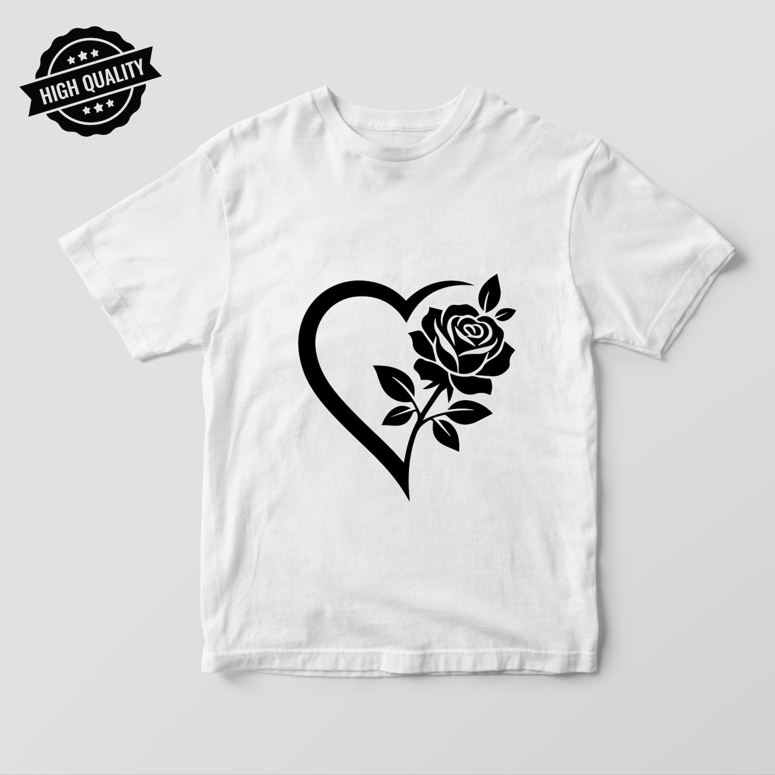 Rose Heart SVG Cut File | Floral Valentine Love Design for Cricut ...