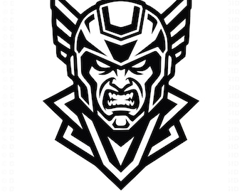 Superhero Warrior Mask SVG | Powerful Comic Hero Head Cut File for Cricut Silhouette