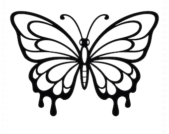 Simple Butterfly SVG PNG | Minimal Butterfly Line Art Cut File for Cricut Silhouette
