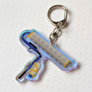 Splat Roller Shiny Holo Acrylic Keychain - Splatoon 3 Weapon Foil Keyrings