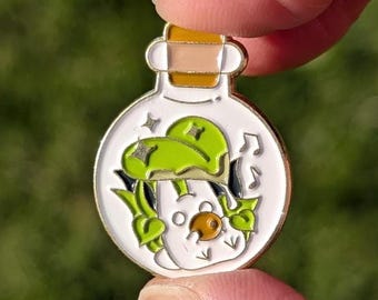 Pin esmaltado pequeño de Totoro blanco - Pins de frascos/pociones de Studio Ghibli