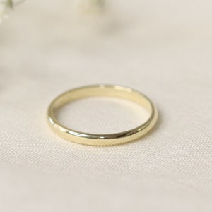 2mm Half Round Band, Wedding Band, Wedding Ring, 2mm Wide Band, Half Round Wedding Ring, 14k Yellow Gold, 14k Rose Gold, Sterling Silver