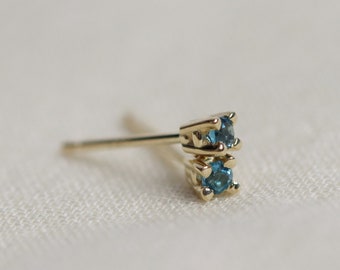 2mm London Blue Topaz Stud Earrings