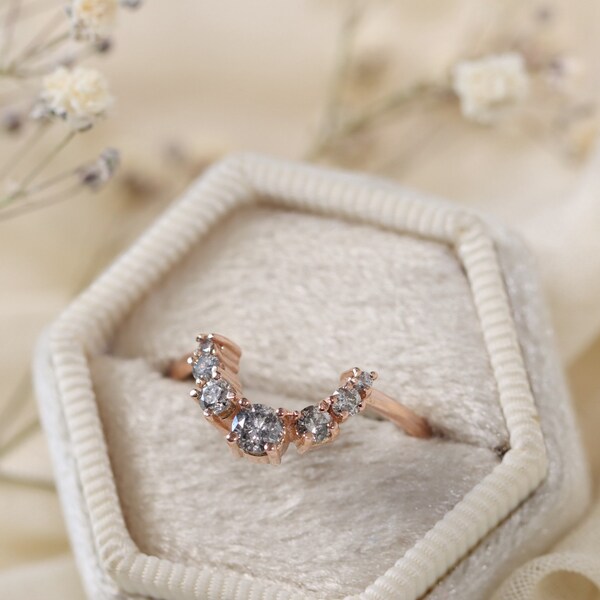 Salt and Pepper Wedding Band Etsy