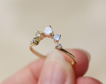 Artemis Moonstone Crown Ring