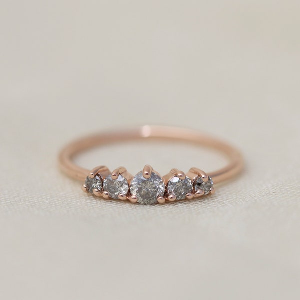 Artemis Ring - Salt & Pepper Diamonds, 14k Gold or Sterling Silver