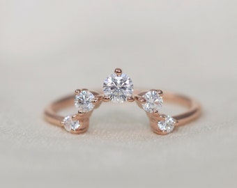 Artemis Crown Ring with Diamonds or Moissanite