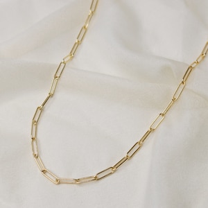 Sol Necklace in Gold Fill, Gold Link Necklace, Paper Clip Chain Necklace, Thick Gold Chain, Layering Necklace, Layering Chain, Paperclip