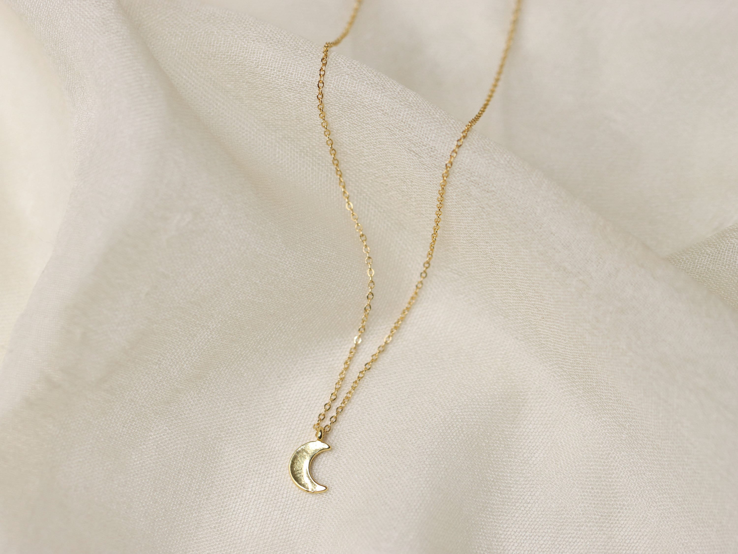 CISHOP Crescent Moon Necklace High Polished Sterling India | Ubuy