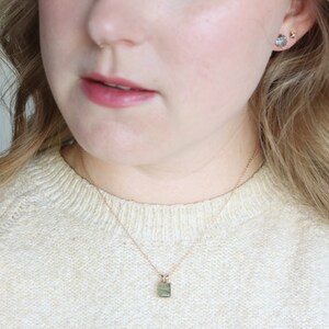 Moss Agate Pendant Necklace -  9x7 Emerald