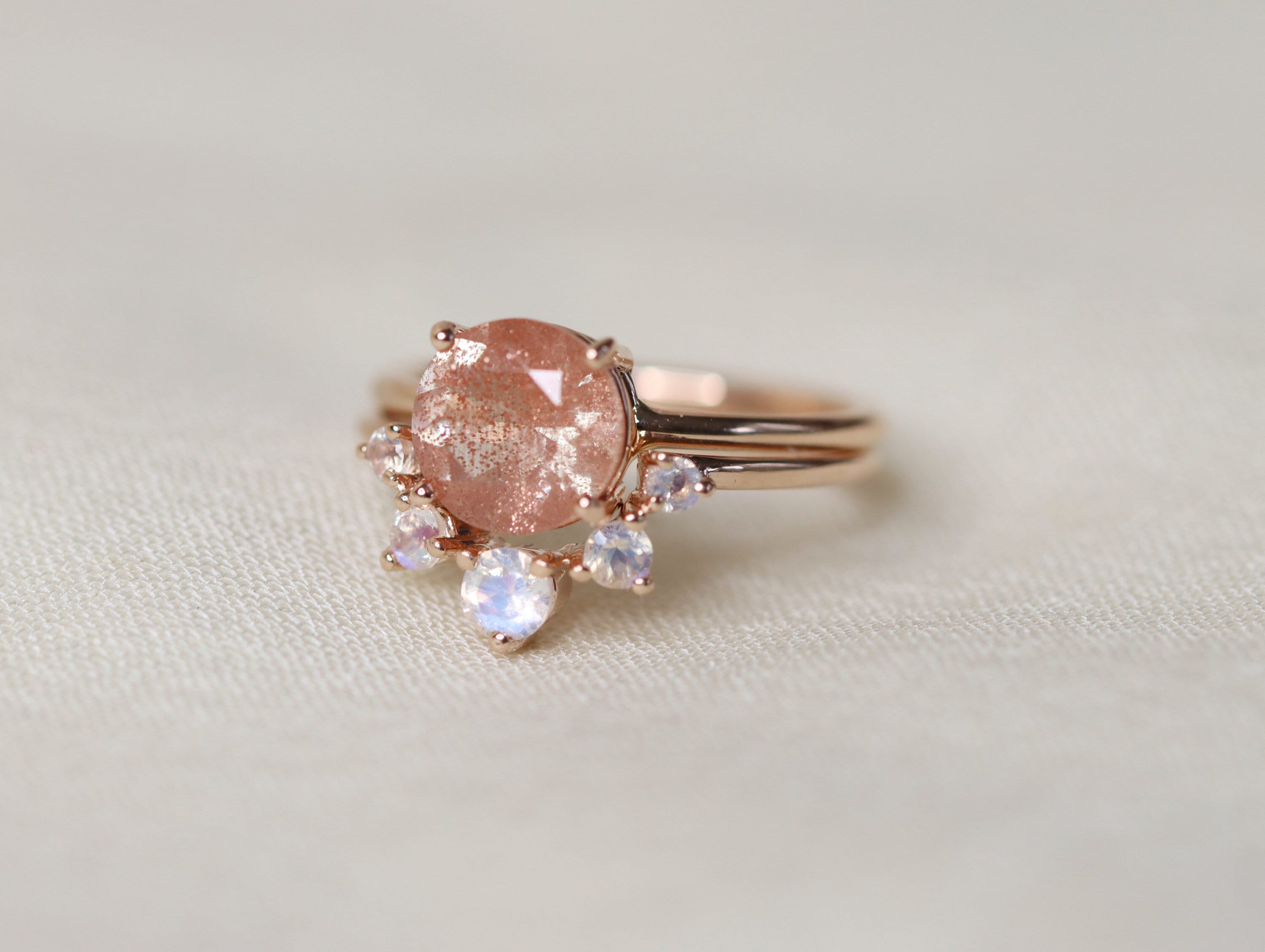Sun and Moon Artemis Crown Ring Set