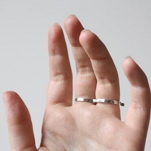 Double Finger Ring, Two Finger Ring, Double Ring, 2 Finger Ring, Knuckle Ring, Sterling Silver, Knuckle Duster Ring, Statement Ring Bar Ring image 6