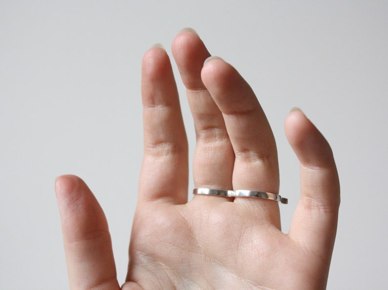 Double Finger Ring, Two Finger Ring, Double Ring, 2 Finger Ring, Knuckle Ring, Sterling Silver, Knuckle Duster Ring, Statement Ring Bar Ring image 6