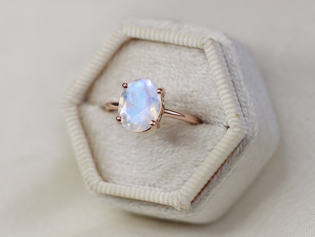 Faceted moonstone ring deals