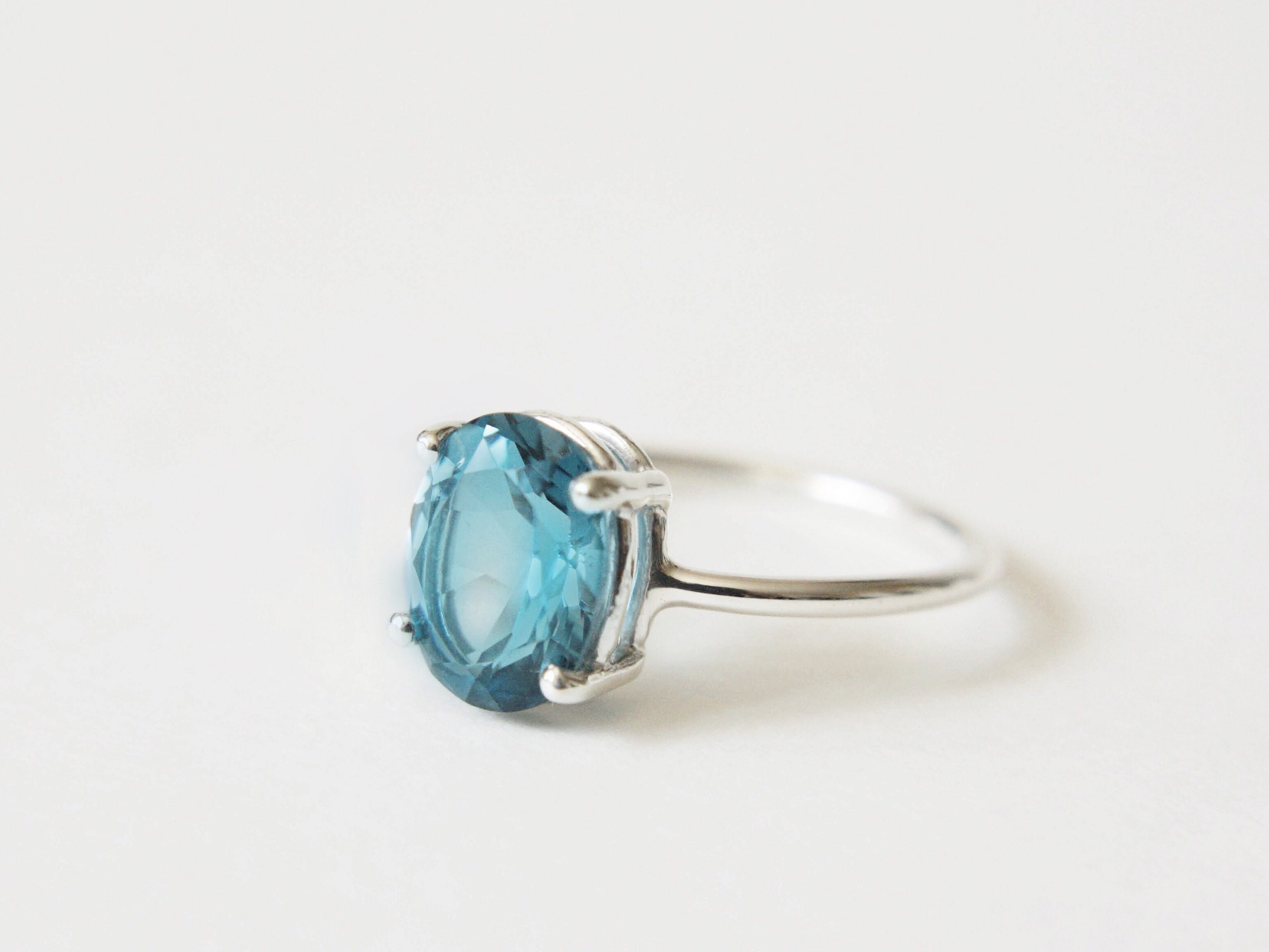London Blue Topaz Ring, London Blue Topaz Engagement Ring, Oval Cut London Blue Topaz, Something