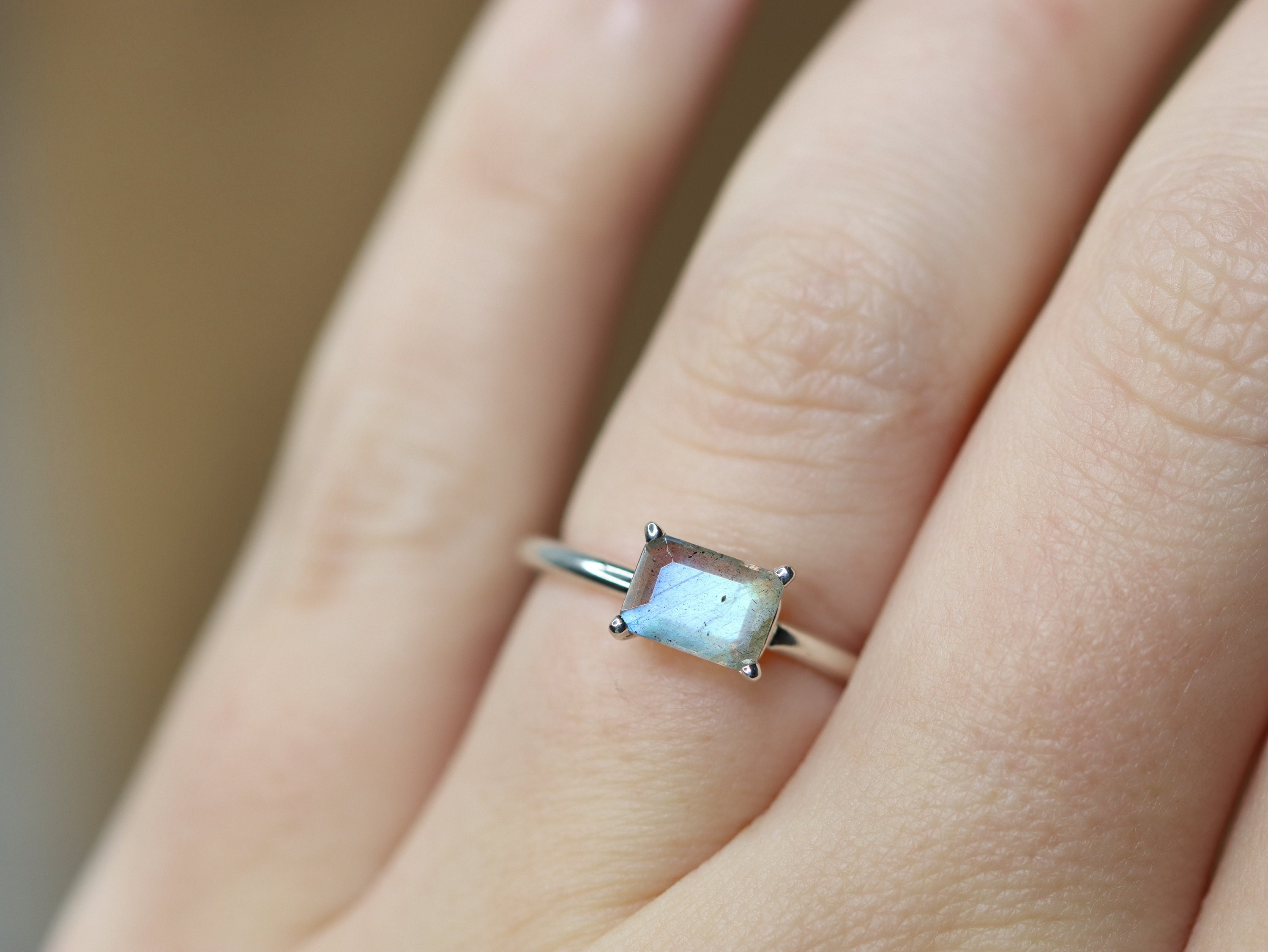 Faceted labradorite ring deals
