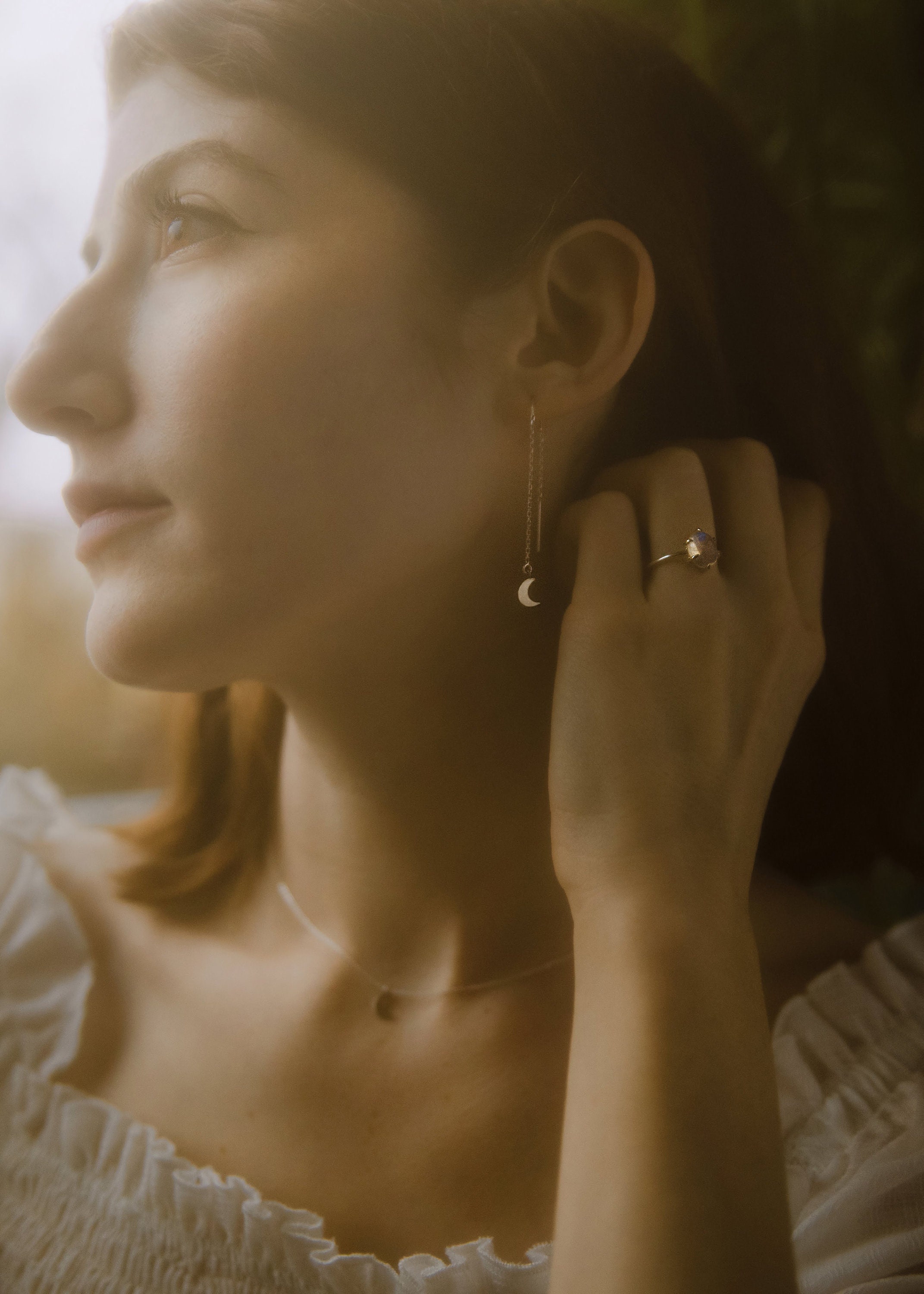 Meyiert Orecchini A Mezzaluna In Argento Sterling 925 – Design A Ago, Minimalisti E Ipoallergenici – Regalo Per Donne