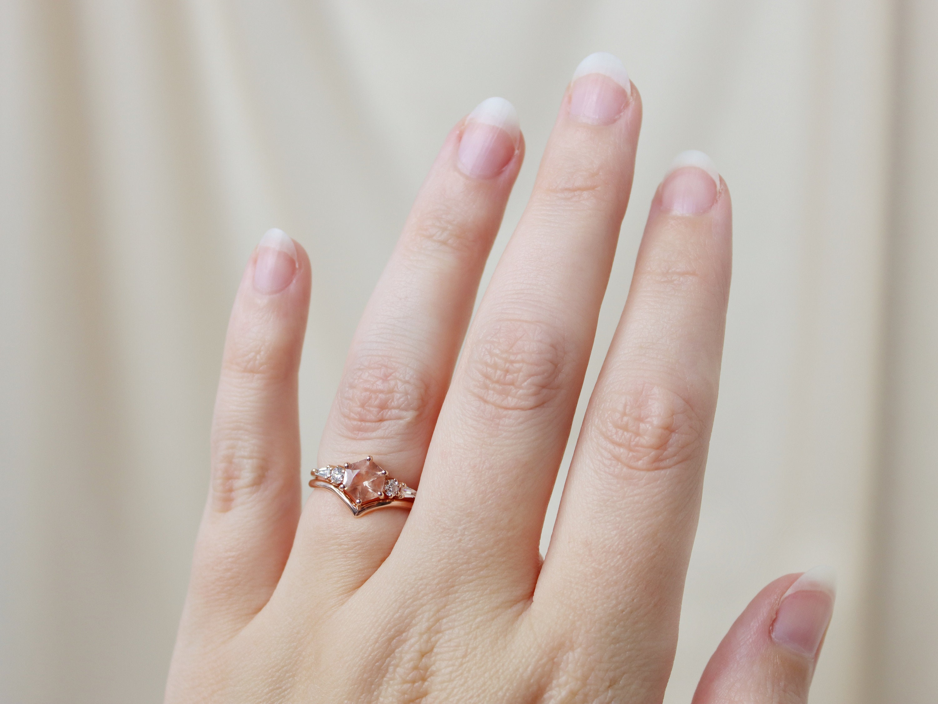 14K Rose Gold Diamond Chevron Ring, Shop 14k Rose Gold Stackable Rings