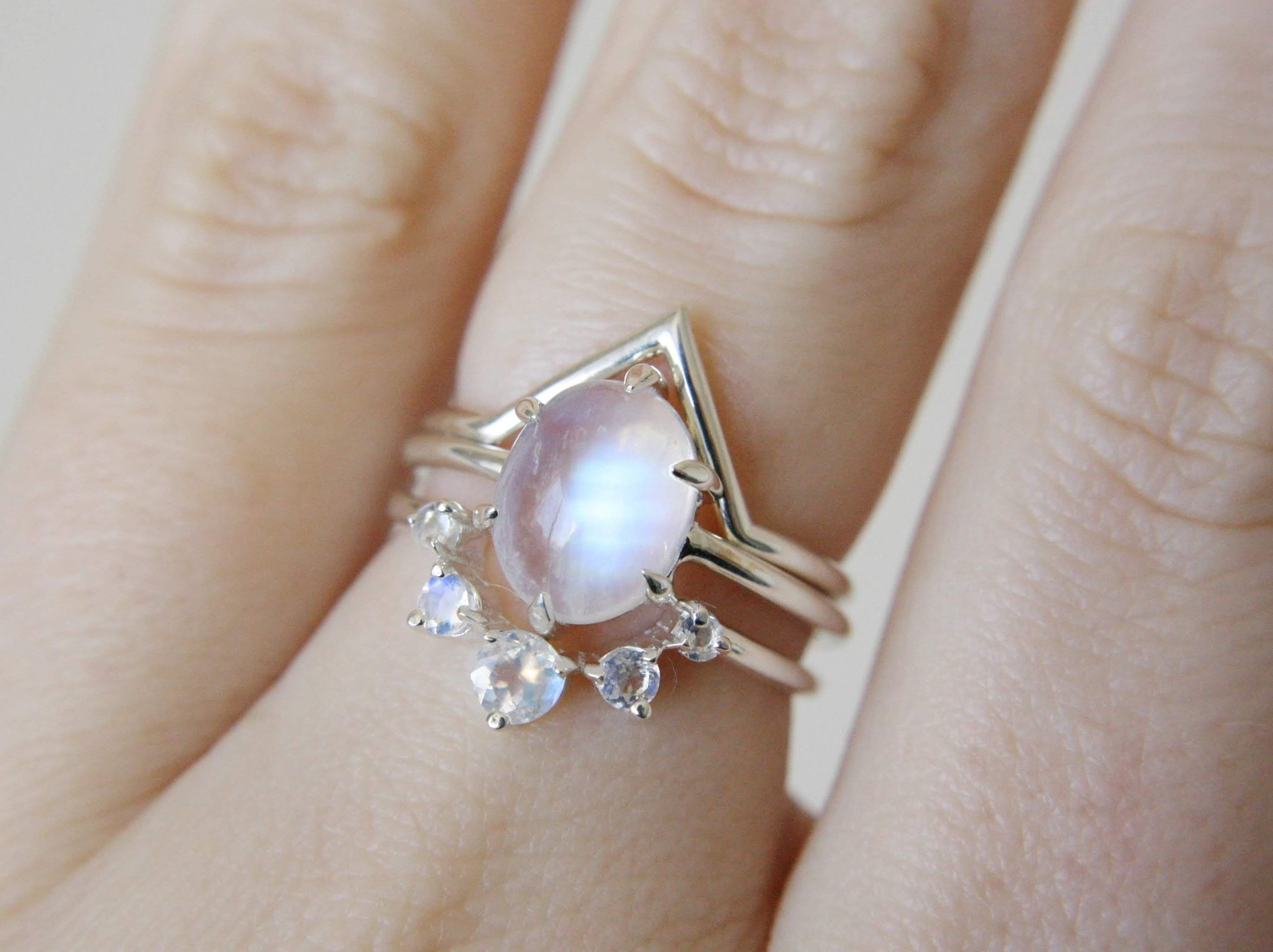 Moonstone Bubble Design Ring, Moonstone Bubble Ring – Janine Design