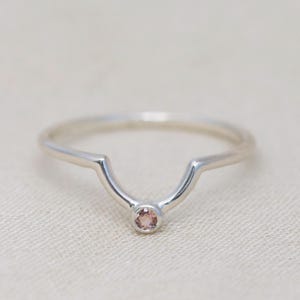Bezel Crescent Ring - Oregon Sunstone & 14k Gold or Sterling Silver