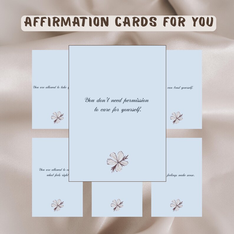 Printable Affirmation Cards for Emotional Support Gentle Validation US ...