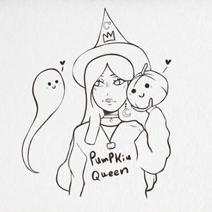 Pumpkin queen coloring page | Pages for Kids, Adults | Halloween, autumn & fall Coloring Book | 1 Printable coloring page digital download