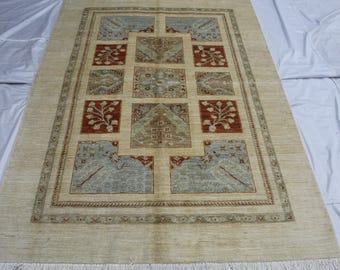5.7x7.9 ft Handmade Chobi Rug / Afghan Ziegler Area Rug /Modern Farmhouse ,Decor,Office