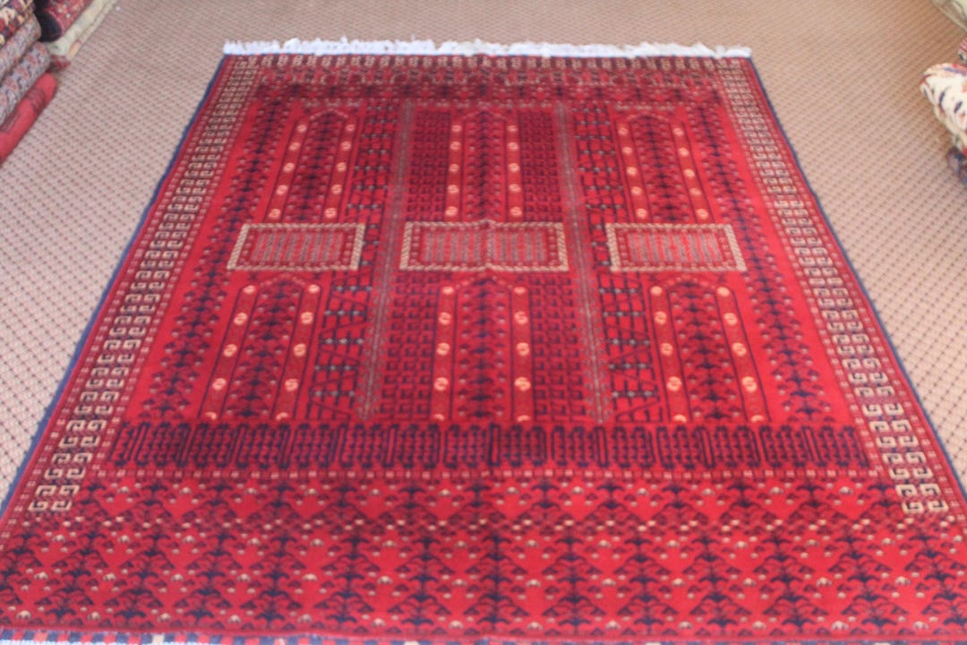 Afghan Rustic Oriental Rug /vege Dyed Color / Antique Terracotta Rugs ...